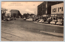 c1960s Watertown Square MA Street View Vintage Postcard picture