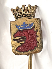 ROYALTY COAT OF ARMS LAPEL PIN TIE HAT UNIFORM VERY RARE COLLECTIBLE ANTIQUE picture
