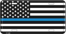 Police Policeman American Thin Blue Line License Plate Tag Made in USA (RAM) picture