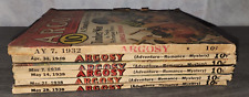 Vintage Lot of 6 Argosy Pulp Story Magazines 1932 & 1938 May April Borden Chase picture