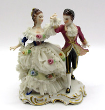 Antique Mueller Volkstedt Dresden Dancing Couple Figurine 4.5