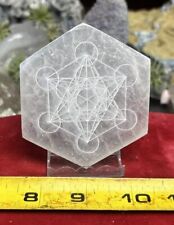 3” Selenite Charging Plate With Metatrons Cube picture