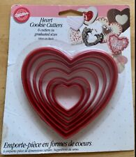 Wilton Heart Cookie Cutters 6 in Graduated Sizes Original Package Vintage picture