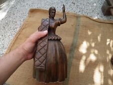 Vintage Carved Wood Wooden Statue Woman Girl Solid Wood Wood Carving Sculpture picture