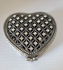 Heart Shaped Pewter Etched 2.5