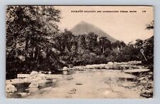 ME-Maine, Doubletop Mountain And Sourdnahunk Stream, Vintage c1945 Postcard picture