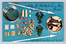 Arlington VA-Virginia, A & B Shellfish Co, Clambake in a Bucket Vintage Postcard picture