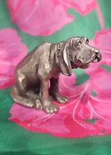 Vintage Pewter Hound Dog Figurine Hunting Bloodhound 1980 USA Signed picture
