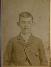 Young Man with Large Big Ears Sticking Out Vest CDV Photo 1800s Image picture