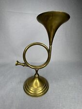 Vintage Brass French Horn Candle Holder Handcrafted in India picture