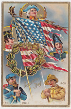 Soldiers from Various Conflicts/Wars ~Vintage Embossed Decoration Day Postcard picture