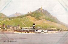 1910 Drachenfels Ruin Düsseldorfer Rhine Steamship Ship Boat Germany Postcard picture