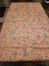 Vintage 1930s Crib Blanket Pink With Scotty Dogs and Kittens picture