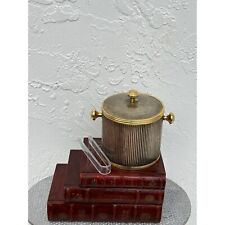 Vintage Collection Decorative Ribbed Ice Bucket Silver Gold Chrome Size 6