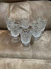 Vintage American Clear Fostoria Footed Cubist Water 5.5” Glasses set of 6 picture