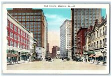 c1930's Five Points Atlanta Georgia GA Vintage Unposted Postcard picture
