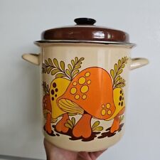 1970’s Vintage Sears Merry Mushroom Enamel Stock Pot With Lid 7