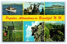 New Hampshire Popular Attractions Big Letter 6-view Postcard US Mail Boat  pc29 picture