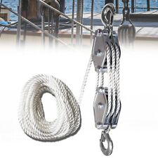 Block and Tackle 2200 Lbs 4400 LBS Breaking Strength Heavy Duty Pulley 65 F picture