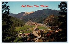 1971 Aerial View Little Village Valley Road Red River New Mexico NM Postcard picture
