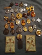 Antique & Vintage Catholic Saint Medal Charm Lot (36) picture