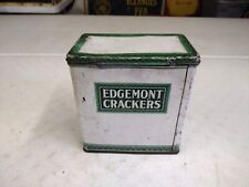 Antique 1924 Green & White Art Deco Edge mint Crackers Tin picture