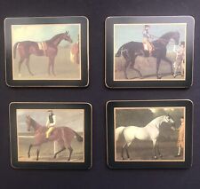 VINTAGE LADY CLARE RACE HORSE COASTERS SET OF 4 MADE IN ENGLAND picture