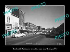 OLD 8x6 HISTORIC PHOTO OF SNOHOMISH WASHINGTON THE MAIN St & STORES c1960 picture