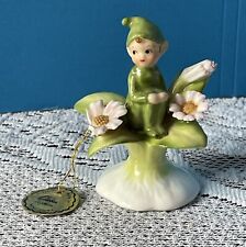 Vintage Napcoware Bone China Pixie Elf Flowers Of The Month October DAMAGED picture