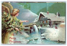 1908 Christmas Angel Berries House Winter Fairfield Connecticut CT Postcard picture