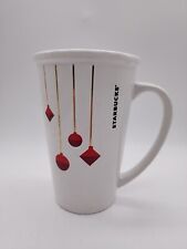 STARBUCKS 21 oz Holiday Coffee Mug Tea Cup Red & Gold Ornaments Venti Christmas picture