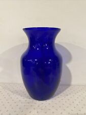 Vintage Cobalt Blue Vase 8” Tall 4” Wide Mouth Blue Cobalt Glass Vase G. C. picture