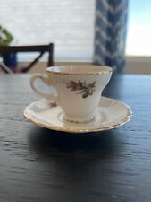 Vintage Royal Roses Tea Cup and Saucer Set with Gold Trip picture