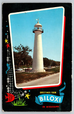 Postcard Greetings From Biloxi Mississippi Lighthouse UNP A32 picture