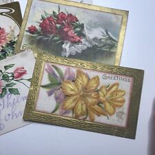 Vintage Antique Lot of (6) Floral Themed Postcards Greeting Cards - Variety Lot picture