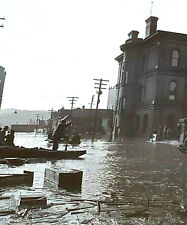 1907 Flood, Submerged Streets Photo Negative, Ohio, WV, PA, Disaster, River picture