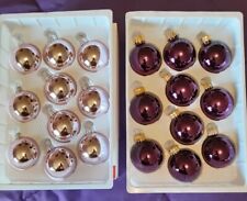 2 Boxes Ashland Pink & Purple Glass Ornaments  picture