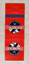 McDonalds Fast Food All The Right Moves All Around The World Matchbook Cover picture