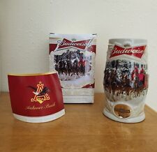 2014 Budweiser Holiday Beer Stein Mug Original Box Authenticity Card Collectible picture