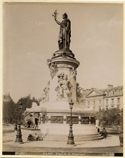L.P. France, Paris, Place de la République Vintage Albumen Print. Albu Print picture
