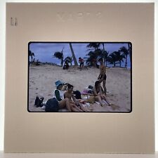 Vintage 70s 35mm Slide Hawaii Tourist Family On The Beach picture