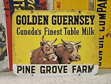 RARE Golden Guernsey Cow Sign Double Sided Hard 2 Find Original Cow Sign  picture