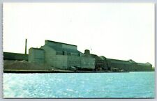 Sault Ste Marie Michigan~The Calcium Carbide Factory & River~Vintage Postcard picture