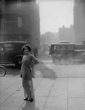 A fashion model outside Olympia London 1930 OLD PHOTO picture