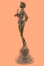 Gorgeous Banjo Woman Music Song Statue Figurine Bronze Sculpture Figure Decor picture