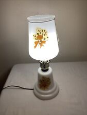 Vintage Milk White Glass Lamp With Floral Design picture