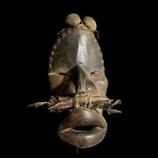 African Mask Tribal Wood Hand Carved Vintage Dan Kran Kaogle-G1586 picture