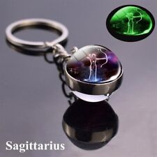 HOT Keychain Crystal Ball 12 Luminous Constellation Pendant Glow in the Dark New picture