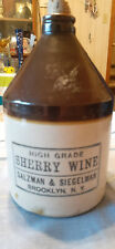 Antique High Grade Sherry Wine Salzman&Siegelman Brooklyn Ny jug 1880s-1890s picture