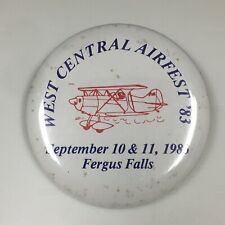 Vtg West Central Airfest 1983 September 10 & 11 Fergus Falls MN Pin Back Button picture
